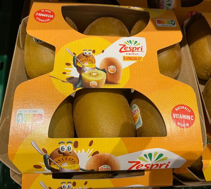 De Gold kiwi in milieuvriendelijke verpakking.
