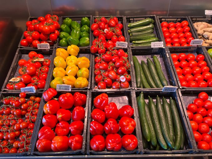 De knapste presentatie van  en groenten vindende bij de specialisten en op de markten zoals hier in het fruithuis in Hoogstraten. 